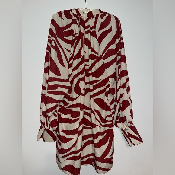 NEW W TAG BLOGGER FAVE OVERSIZED TIE DETAIL ZEBRA PRINT DRESS SIZE LARGE - Picture 6 of 9